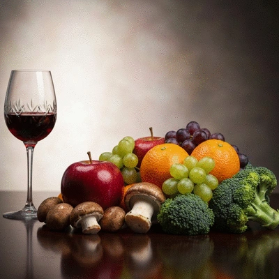 Artfully presented French gourmet dish with wine pairing