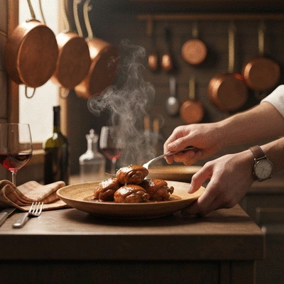 Chef preparing authentic French dish in a bistro kitchen